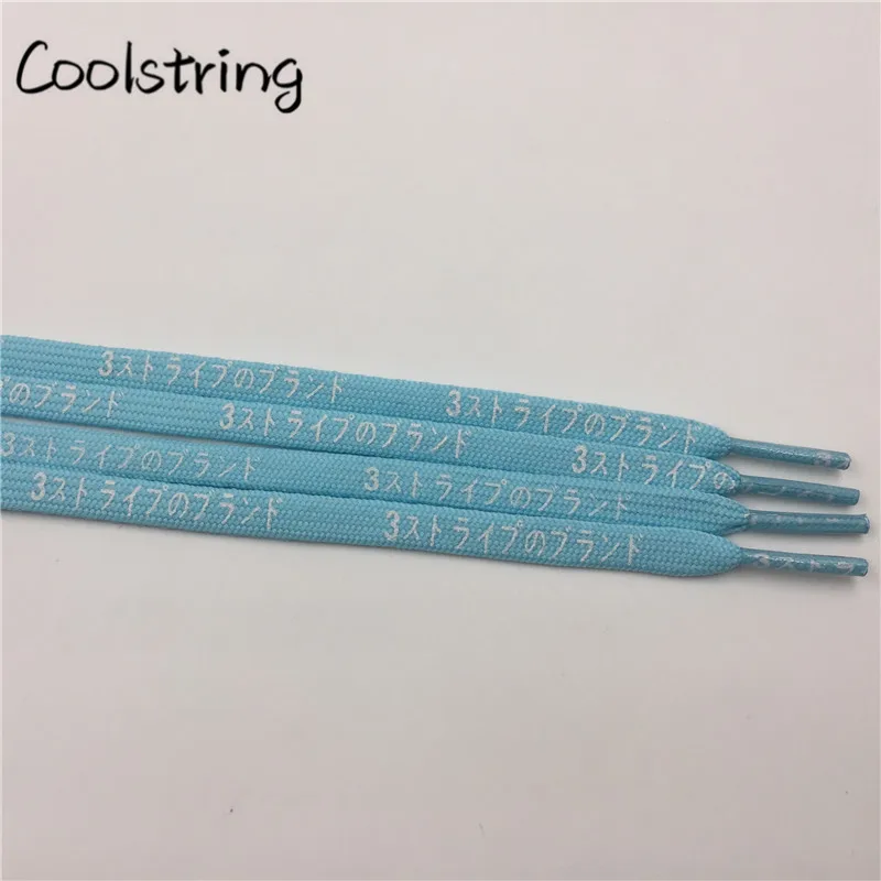 Coolstring, стильные, премиум, 7 мм, плоские, с принтом, японские, Катакана, с буквами, шнурки, красивые, модные, цветные, шнурки для шнурков