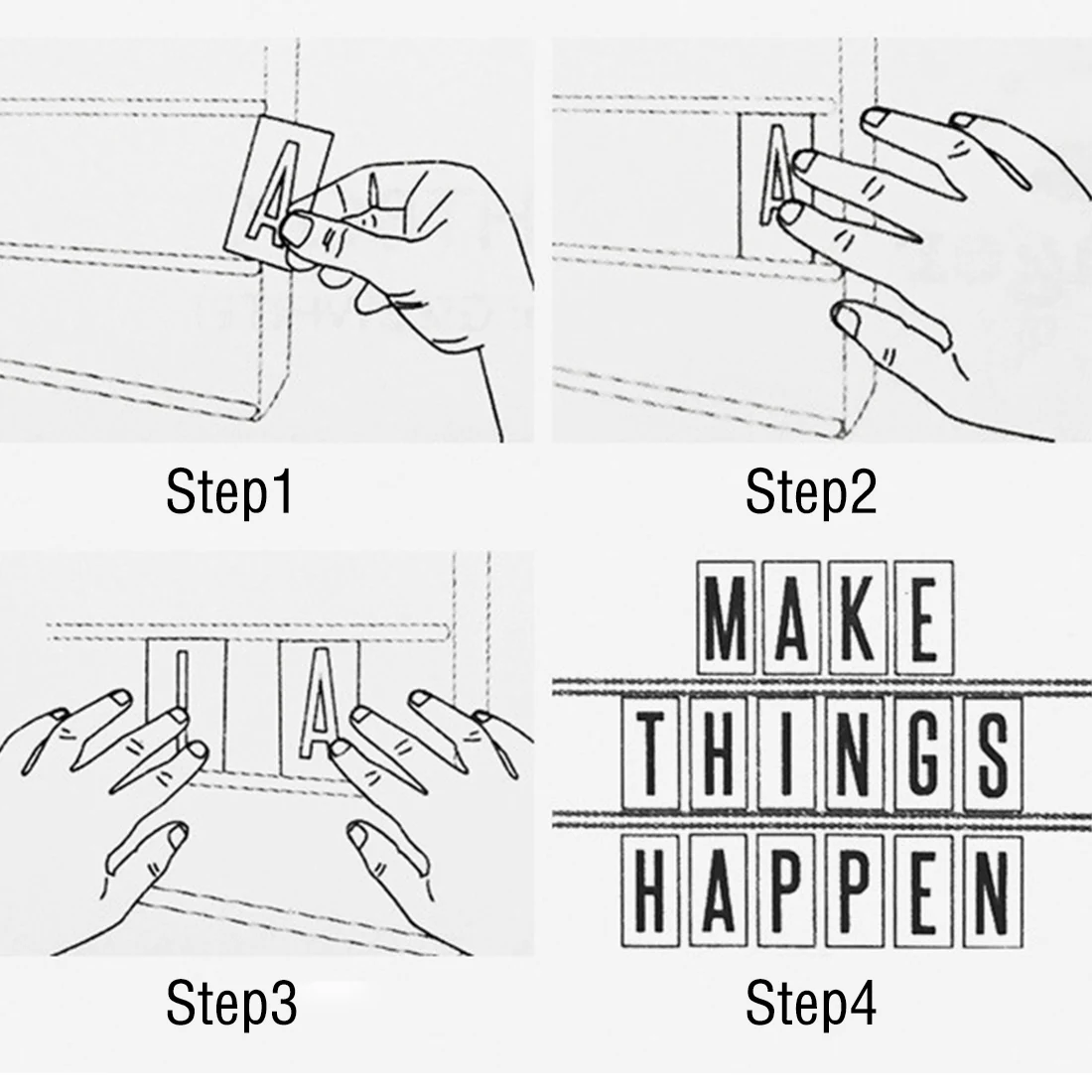 

LED Light Box Letters DIY Lightbox Black Letters Cards Combination Night Light A6 Size White Pink Black Green Cinema Lamp