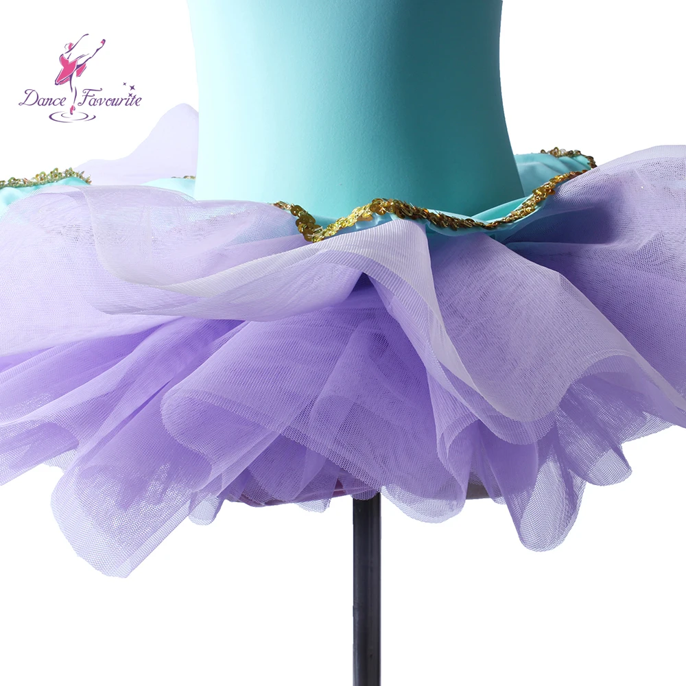 Pale Blue Top Bodice With Lilac Tulle Ballet Dance Tutu Girl Stage Performance Wear Costume | Тематическая одежда и