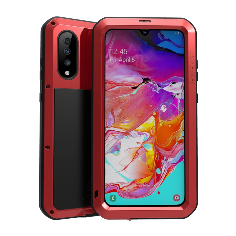 Gorilla glass LOVE MEI металлический бронированный водонепроницаемый чехол для Samsung Galaxy A70