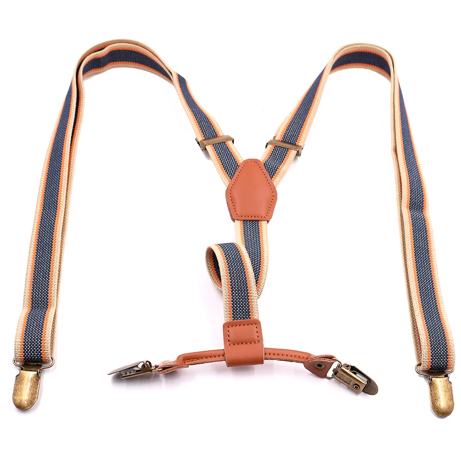 Мужские подтяжки с 4 клипсами кожаные для взрослых Tirantes Hombre подарок мальчиков и
