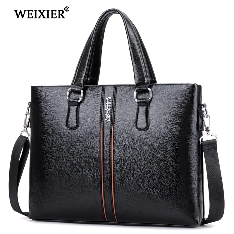 Брендовая модная мужская сумка через плечо WEIXIER из искусственной кожи деловая