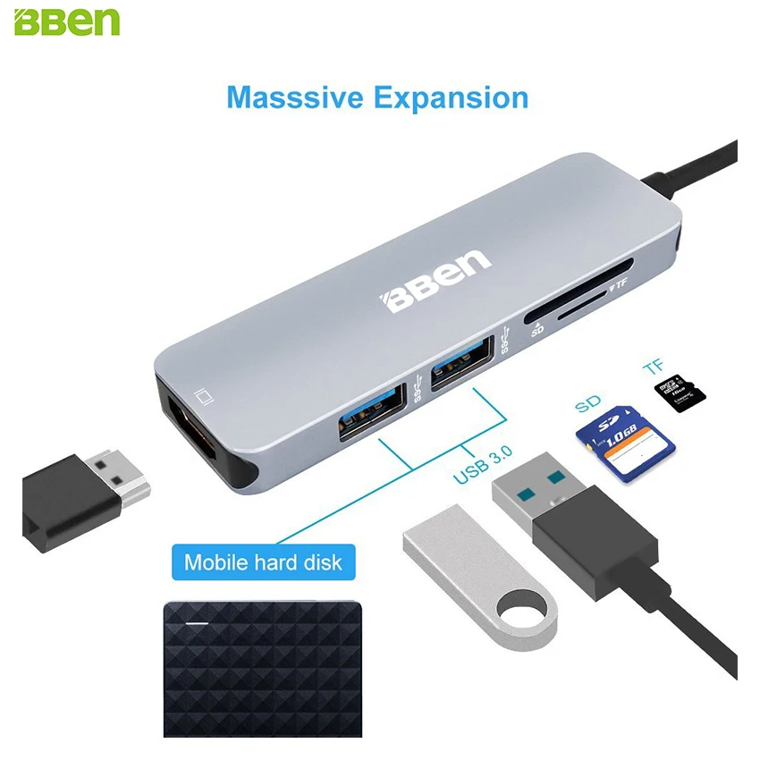 Адаптер BBEN HC0101 типа C USB Тип к 3 0*2 слот для TF карты * 1 SD шт. фоторазъем