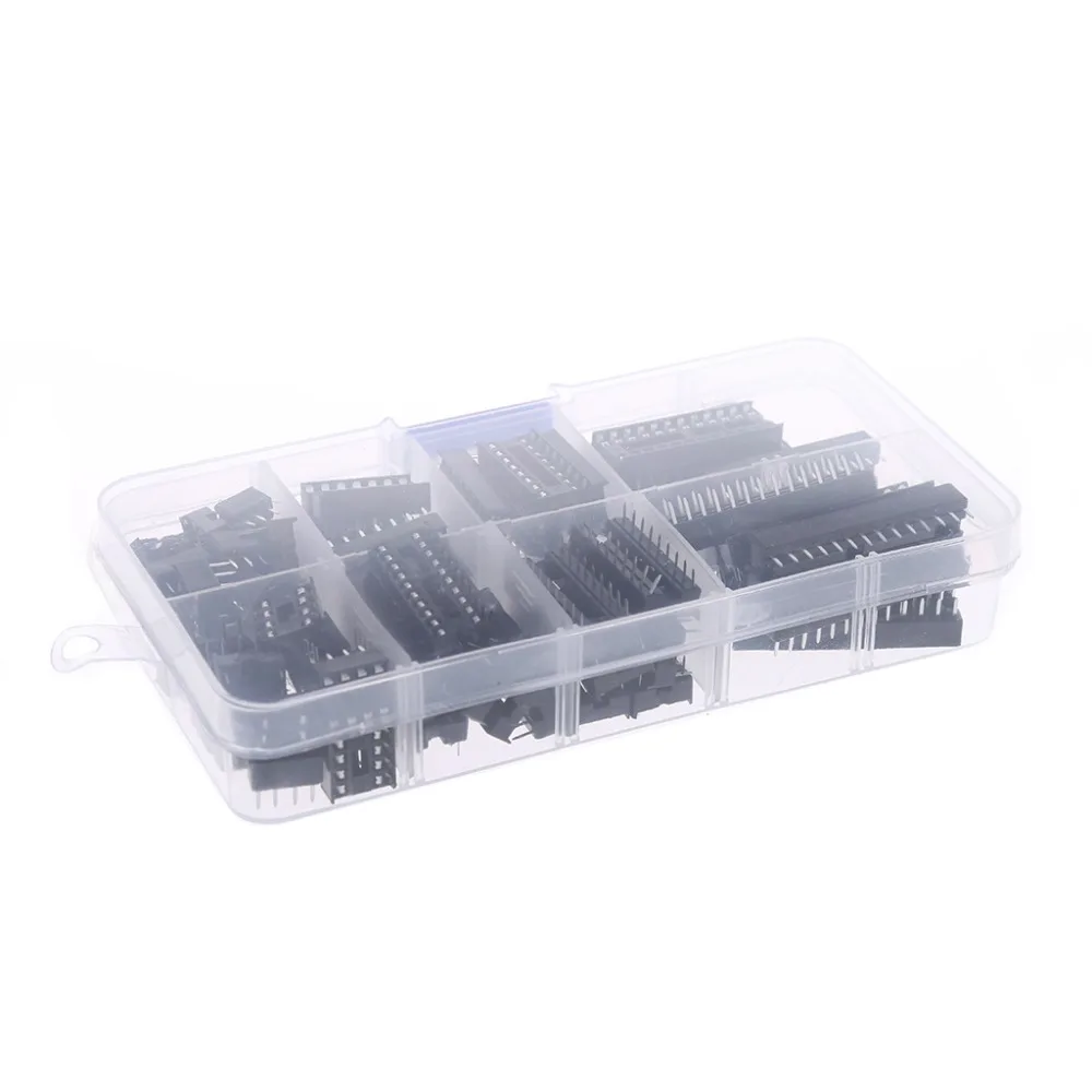 

66 Pcs/set DIP IC Sockets Adaptor Solder Type Socket Kit 6 8 14 16 18 20 24 28 Pins