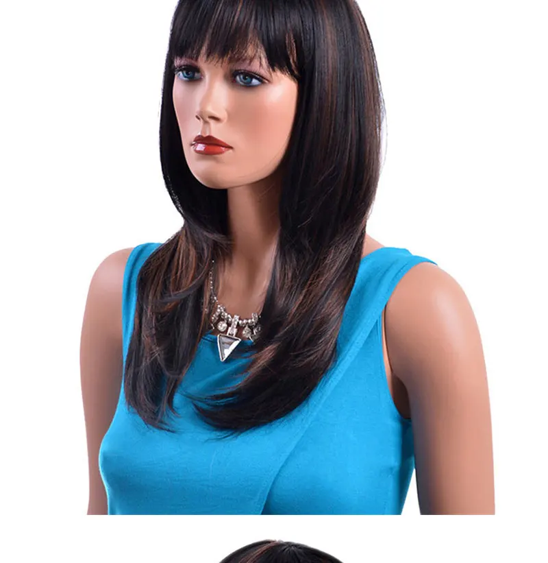 MSI Wigs длинные прямые натуральные парики синтетические волосы для женщин высокая температура волокно черный Омбре парики с изюминкой