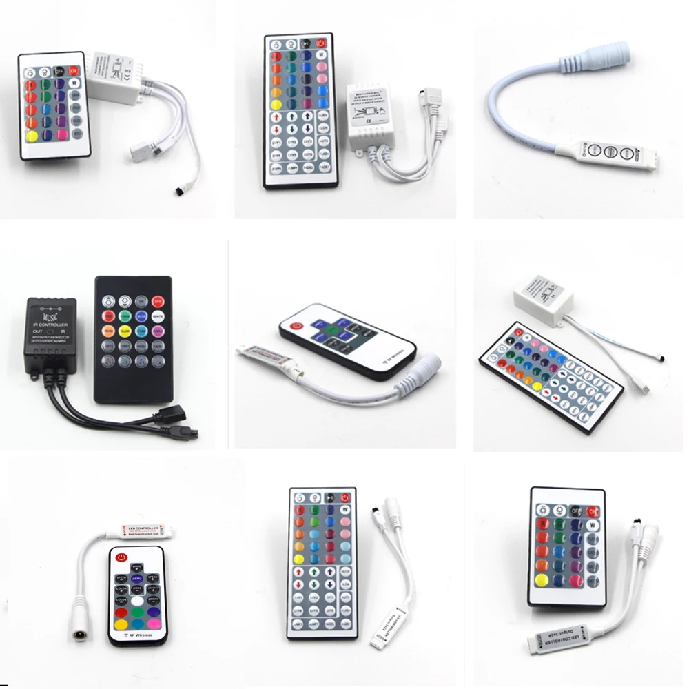 Светодиодный мини-пульт дистанционного управления RGB 12 В 24 3/24/44key ИК 17key RF диммер DIY
