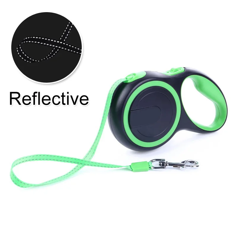 Reflective Green Прочный светоотражающие поводки для питомцев, собак для больших собак Автоматическая Тяговая веревка выдвижной Большой пес питомец, поводок для прогулок, ведет - Цвет: Reflective Green
