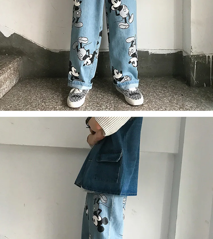 Летние новые мужские корейские трендовые свободные тонкие хлопковые Простые повседневные джинсовые брюки с рисунком