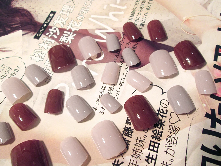 24 шт. изделия для дизайна ногтей цветные накладные ногти Короткие накладки (не