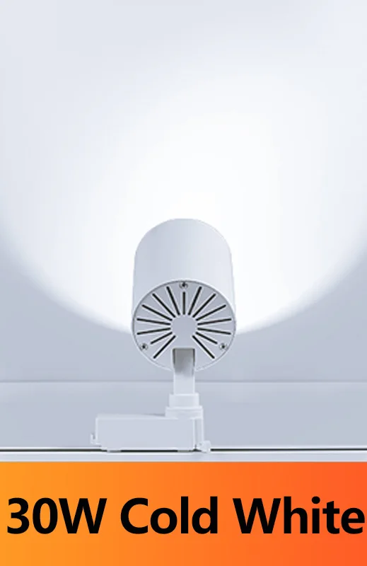 30W Cold White Светодиодный лампа, крепление к рейке лампа 12 Вт 20 Вт 30 Вт COB дорожные светильники освещение прожектор для магазина одежды магазин гостиной кухня - Испускаемый цвет: 30W Cold White