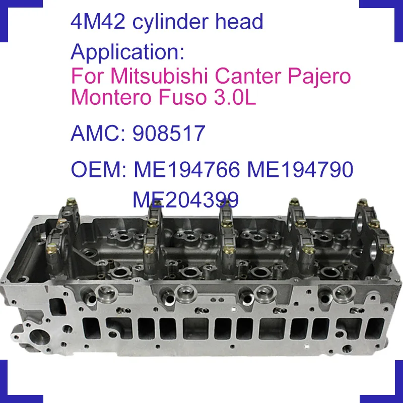 

4M42 engine parts naked cylinder head 908 517 ME194766 ME194790 ME204399 for Mitsubishi diesel Canter Pajero Fuso 2977cc 3.0