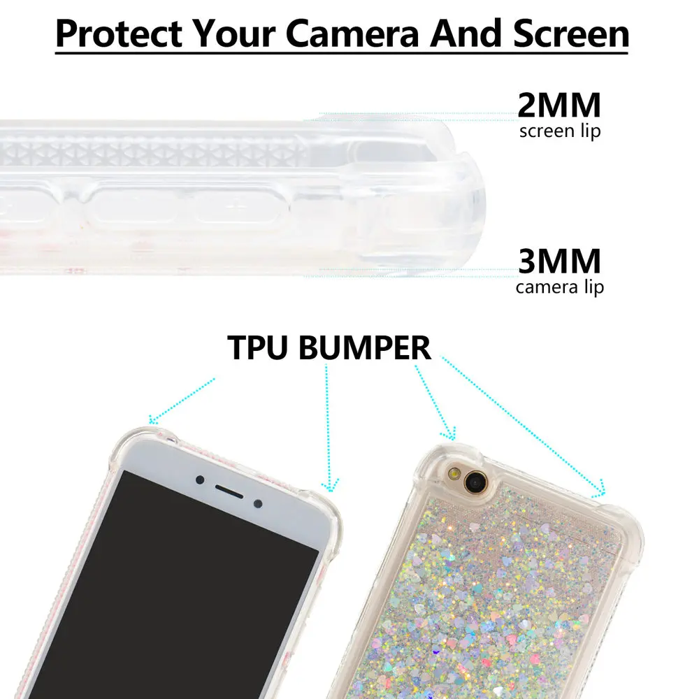 Case for Xiaomi Redmi 5A Redmi5A Dynamic Flow Liquid Flash Crystal Clear Back Cover A5 Hongmi5A Housing |