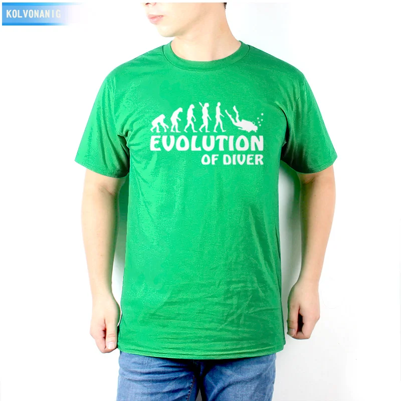 

EVOLUTION OF DIVER Dive Down Printed Vintage T Shirts Men Tee Shirt France Hot Selling Male Crewneck Short Sleeve T-Shirt Punk