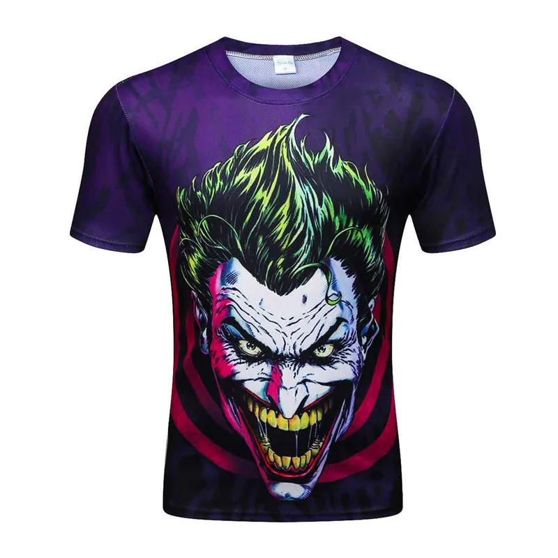 2017 new the Joker 3d t shirt funny comics character joker with poker High Quality Fashion Cotton t-shirt summer style | Мужская одежда