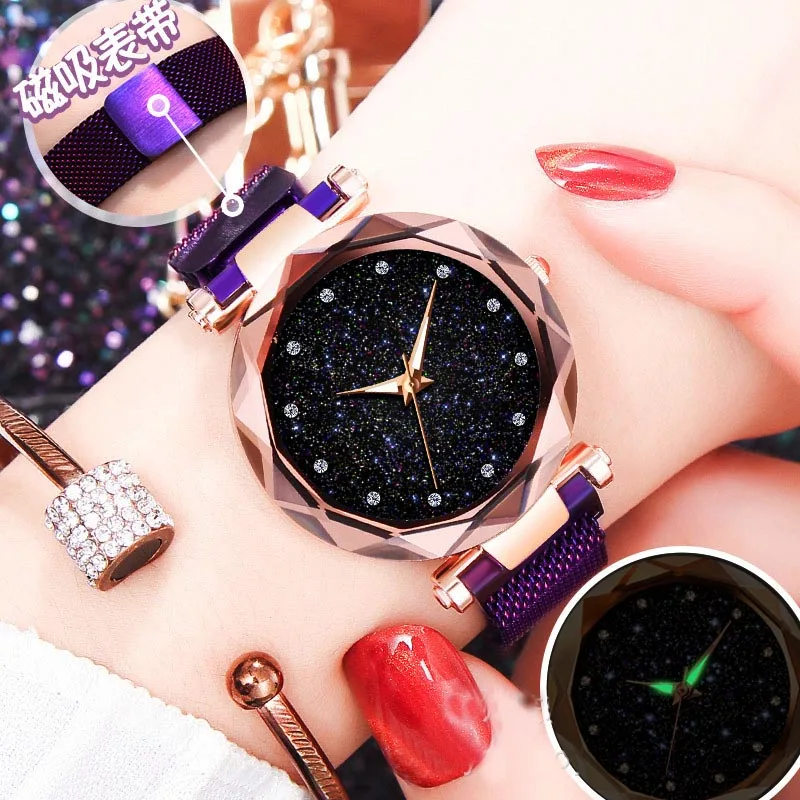 Часы со стразами женские новейшие кварцевые наручные часы водонепроницаемые