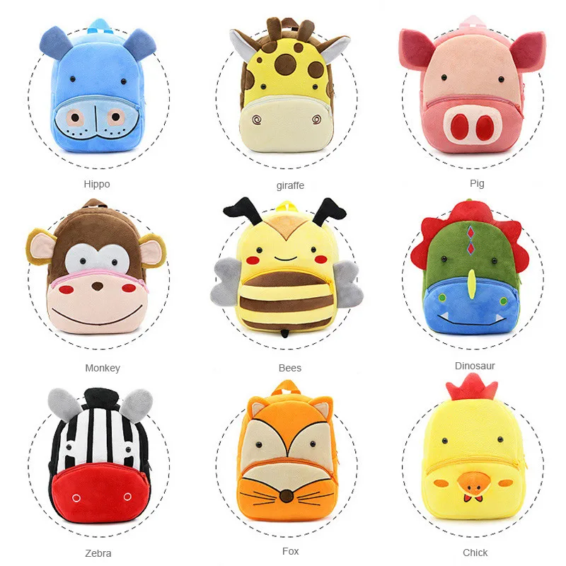 

New Plush Backpack New Cute Cartoon Kids Plush Backpack Toy School Bag Children's Gifts Kindergarten Boy Girl Baby Student Bags
