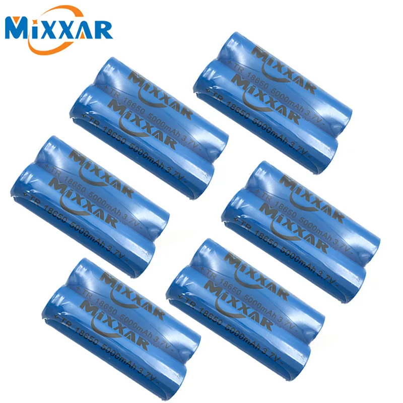 Zk5 12 шт./лот в mixxar фонарик литиевая аккумуляторная батарея 3.7 В 18650 5000 мАч литиевых