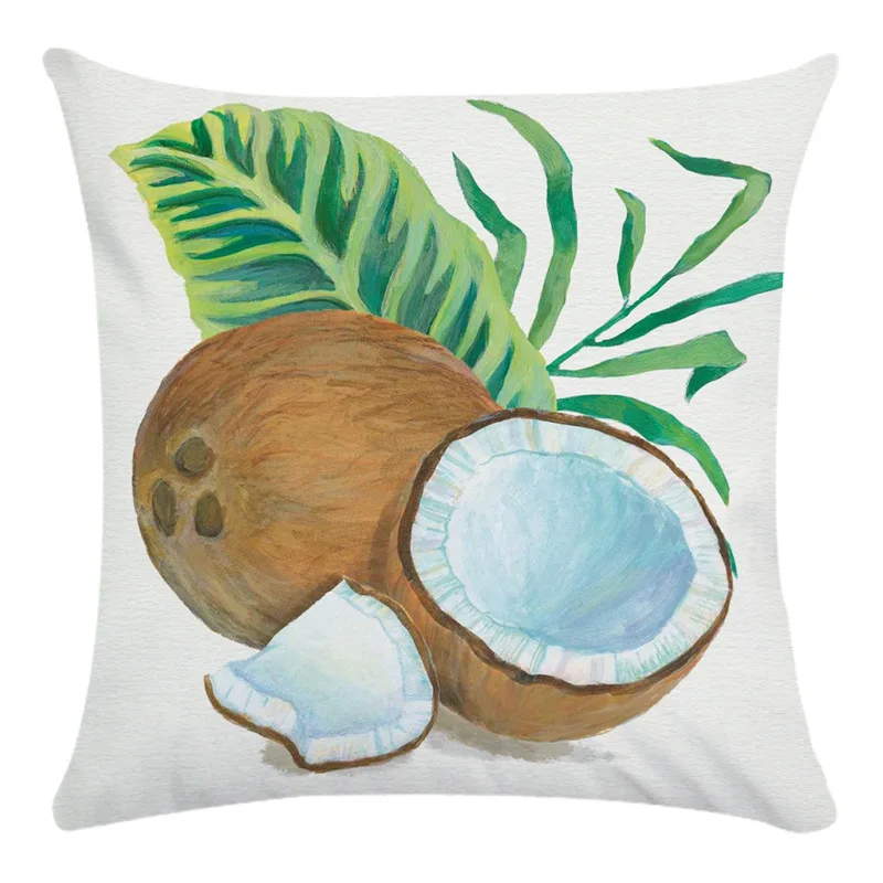 

Tropical Cushion Case Coconut shell Home Decorective Throw Pillow Cove 45x45cm Pillowcase Home Decorate For Sofa
