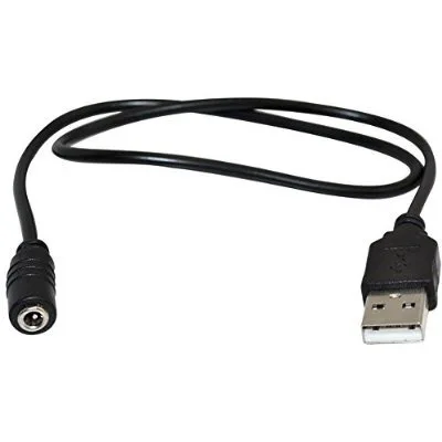 Штекер USB A на гнездо питания постоянного тока 1 35x3 5 мм черный шнур кабеля|3.5mm dc|power