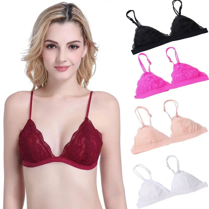 

Women Sexy Lace Bra Seamless Bralette Floral Lace Bustier Sheer Top Lingerie Y6