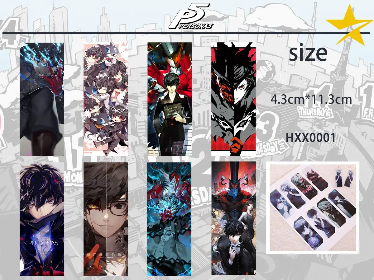 8 шт./компл. Persona 5 P5 игра закладки креативная табличка для надписи карты Книга
