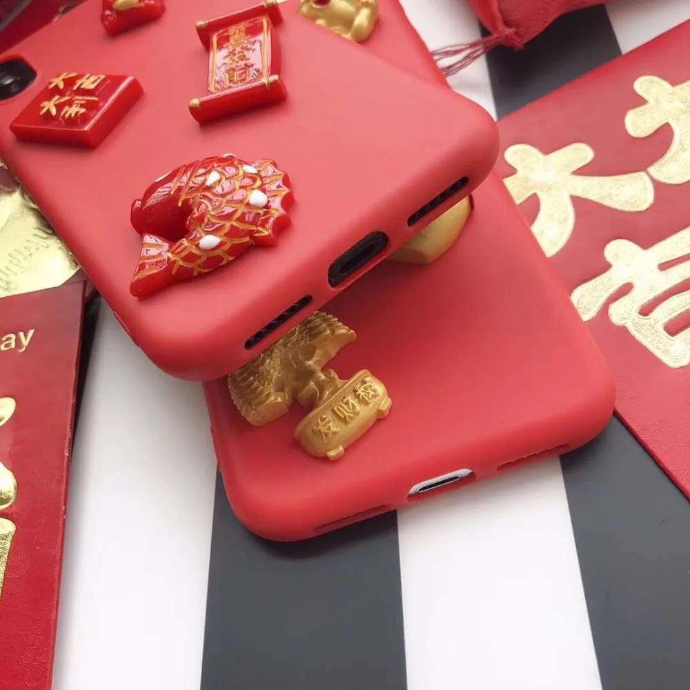Супер прекрасный 3D Китайский Маджонг Lucky Cat золотой слиток шелк шаблон ТПУ чехол