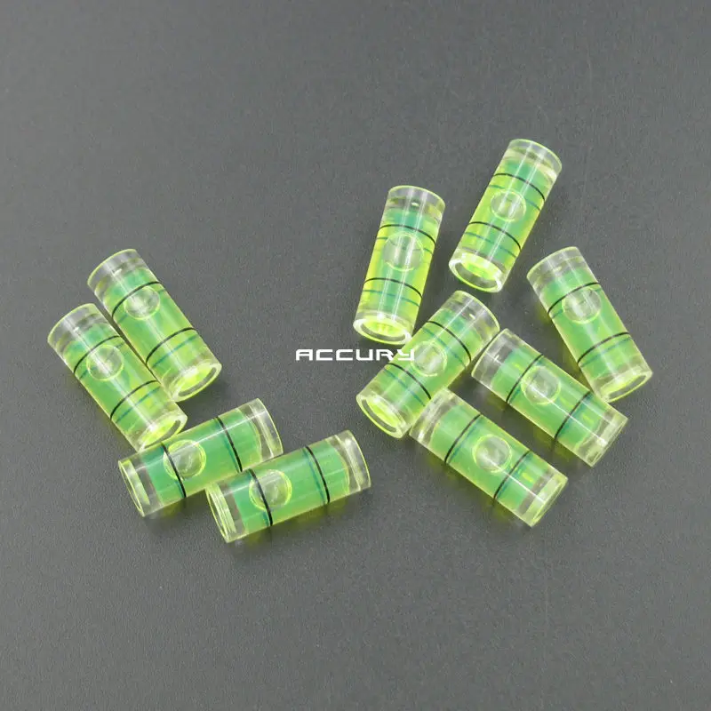 

100pcs 8*20mm Plastic tube level protractor Acrylic Bubble level Circular spirit level vial