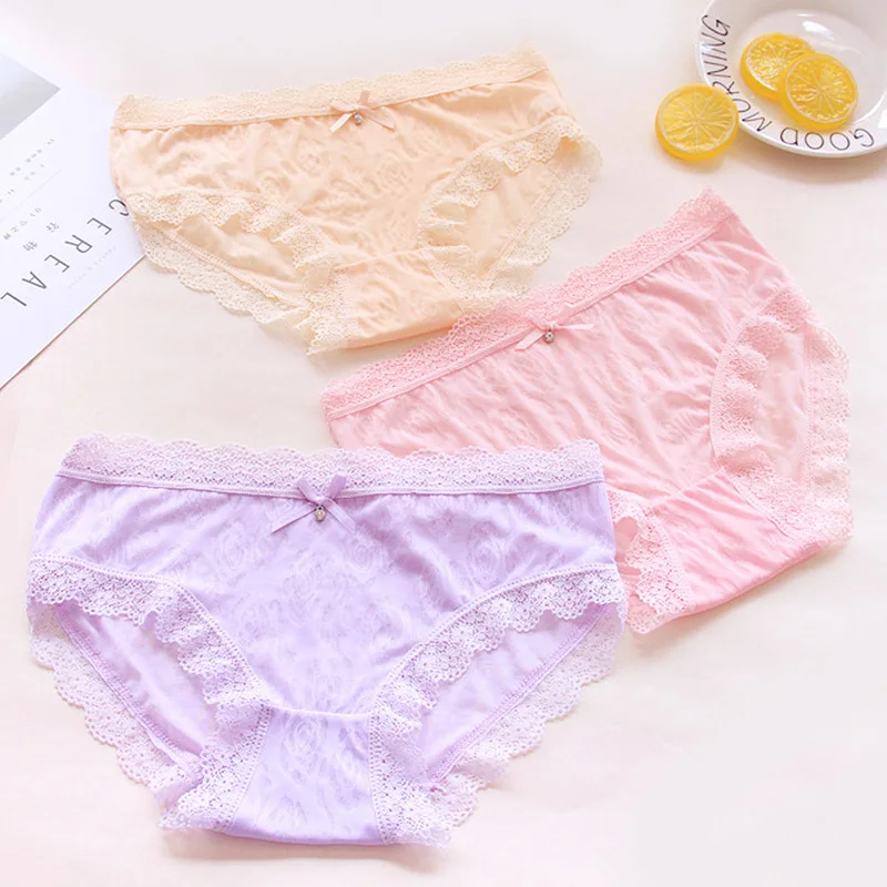ZAVACE New underwear women lace edge ice silk seamless thin girl transparent sexy panties women's #188 |