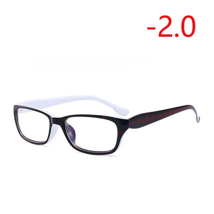 Myopia 200 1,0-1,5-2,0-2,5 до-4,0 литературные студенческие очки для близорукости для унисекс Ретро близорукие очки Квадратные очки - Цвет оправы: Myopia 200