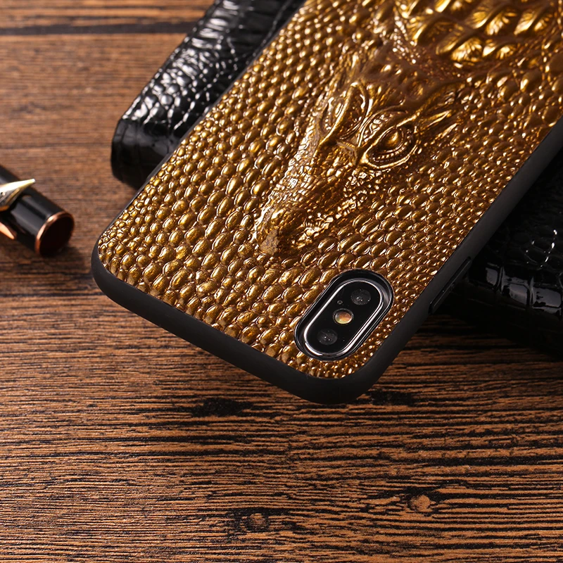 Роскошный кожаный чехол с текстурой крокодила для iphone 6 7 8plus X чехлы из