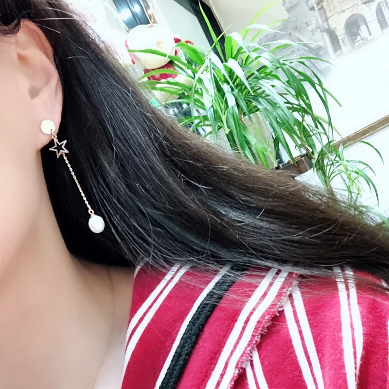 Серьги гвоздики YUN RUO из титановой стали женские стильные украшения с черной