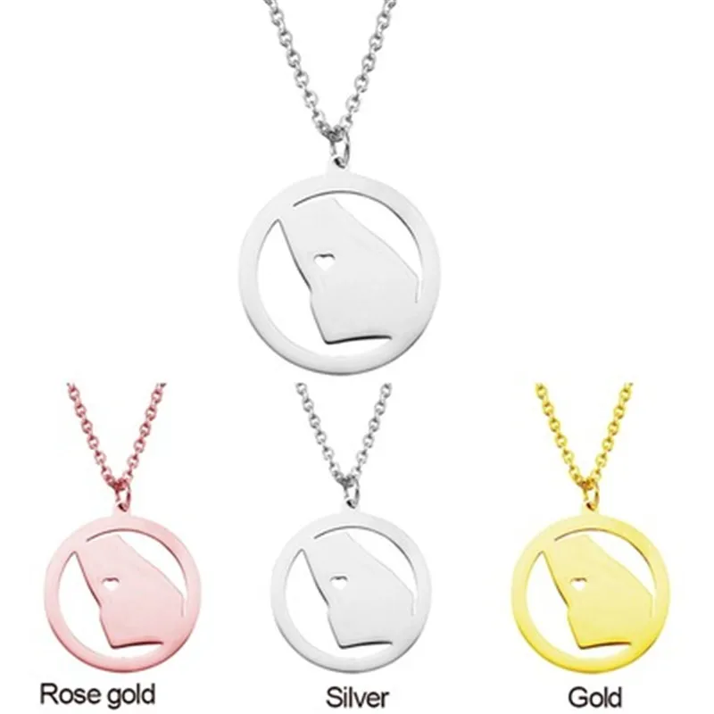 Изящное минималистичное ожерелье из нержавеющей стали с картой США 50 подвеска в