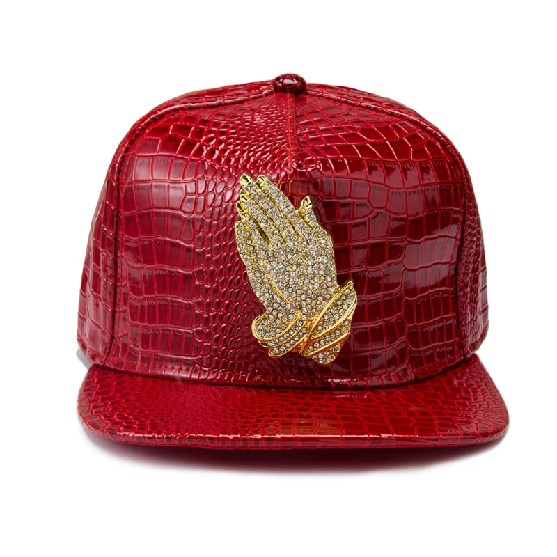 Искусственная кожа Иисуса хип-хоп кепки шапки со стразами из крокодиловой кожи