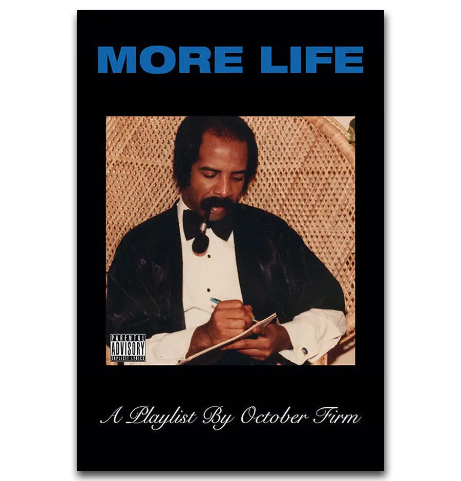 

Hot New Drake More Life Album Music 2017-Silk Art Poster Wall Sticker Decoration Gift
