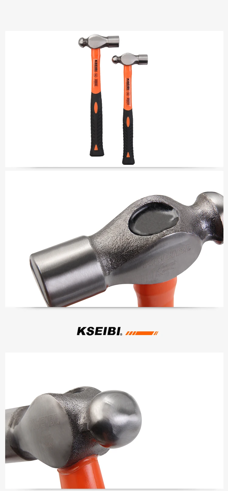 KSEIBI 8 унций мяч Pein Peen молоток круглый конец рубашкой стекловолокна Комфорт ручка тепла treate профессионального класса твердая сталь