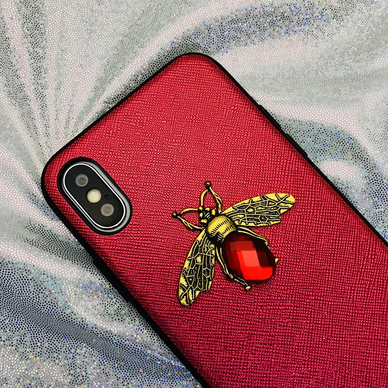 Роскошные Diamond пчела блеск мягкий чехол для iPhone 7 8 6 6s Plus X XR XS Max Симпатичные Обложка для samsung Galaxy S9 S8 плюс Примечание 9 8