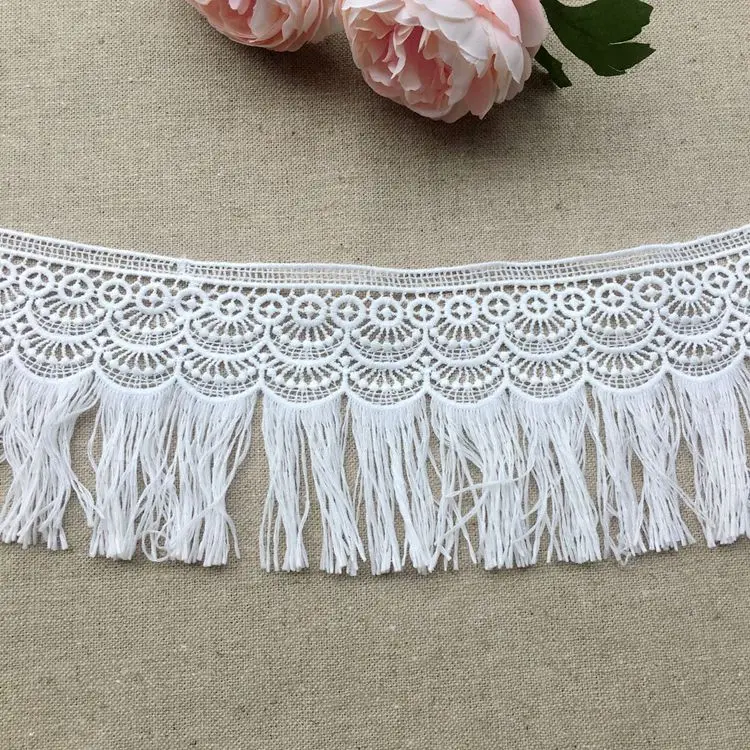 

Retro ethnic style tassel milk silk clothing lace stitching fabric clothes skirt lengthening decorative materials accessories