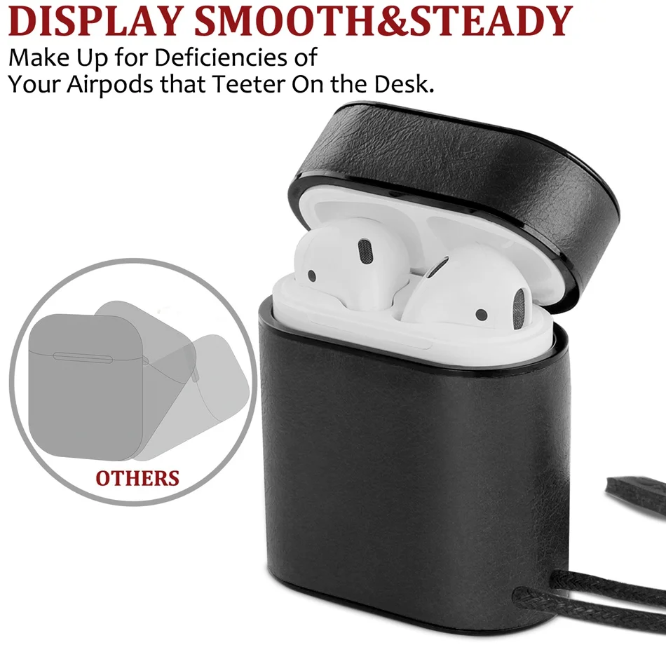 Axbety для AirPods чехол из натуральной кожи Bluetooth беспроводной Чехол для наушников для Apple Airpods 1/2 зарядная коробка из зернистой кожи