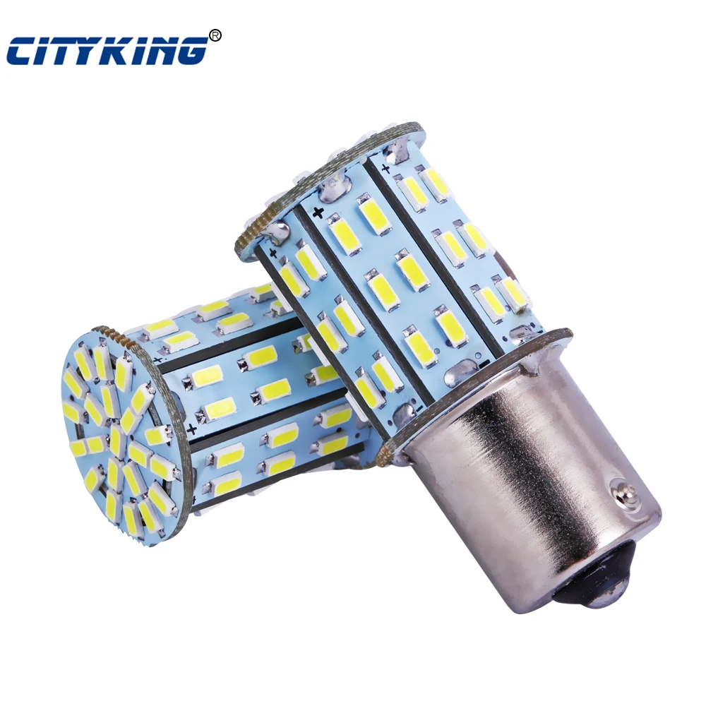 

2pcs S25 1156 LED 64SMD 3014 led Turn light 1156 1157 bay15d BA15S P21W Auto Car Signal Reverse Led Light White 12V Auto Led