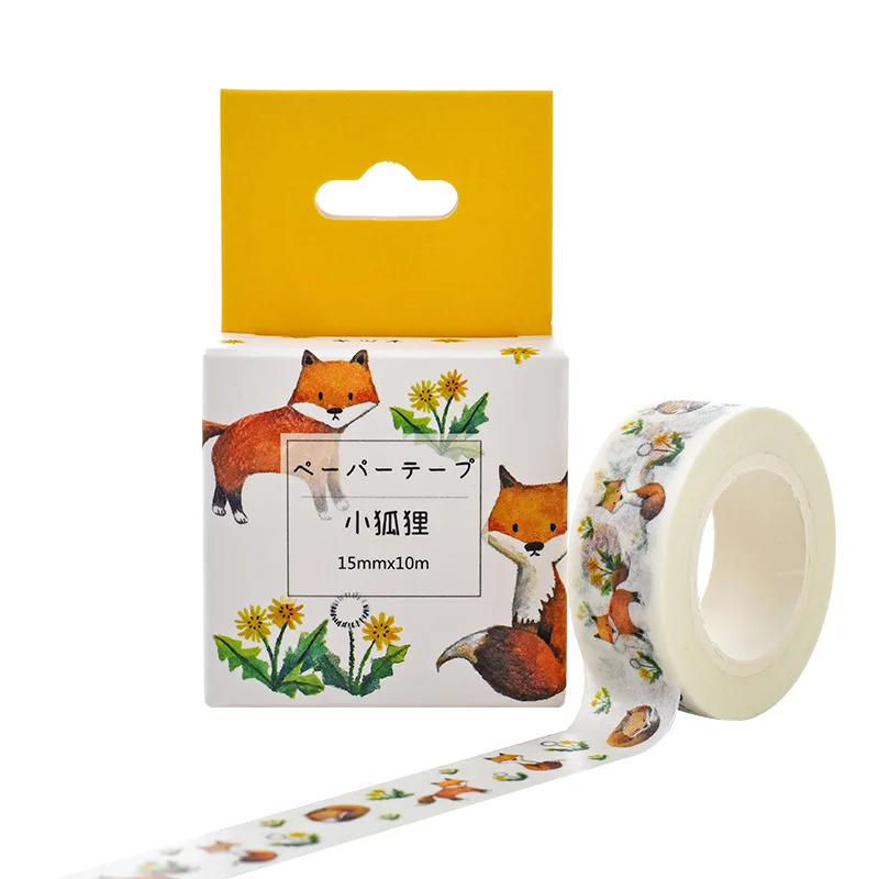 Коробка посылка Kawaii Little Fox Washi лента отличное качество цветная бумага малярная DIY