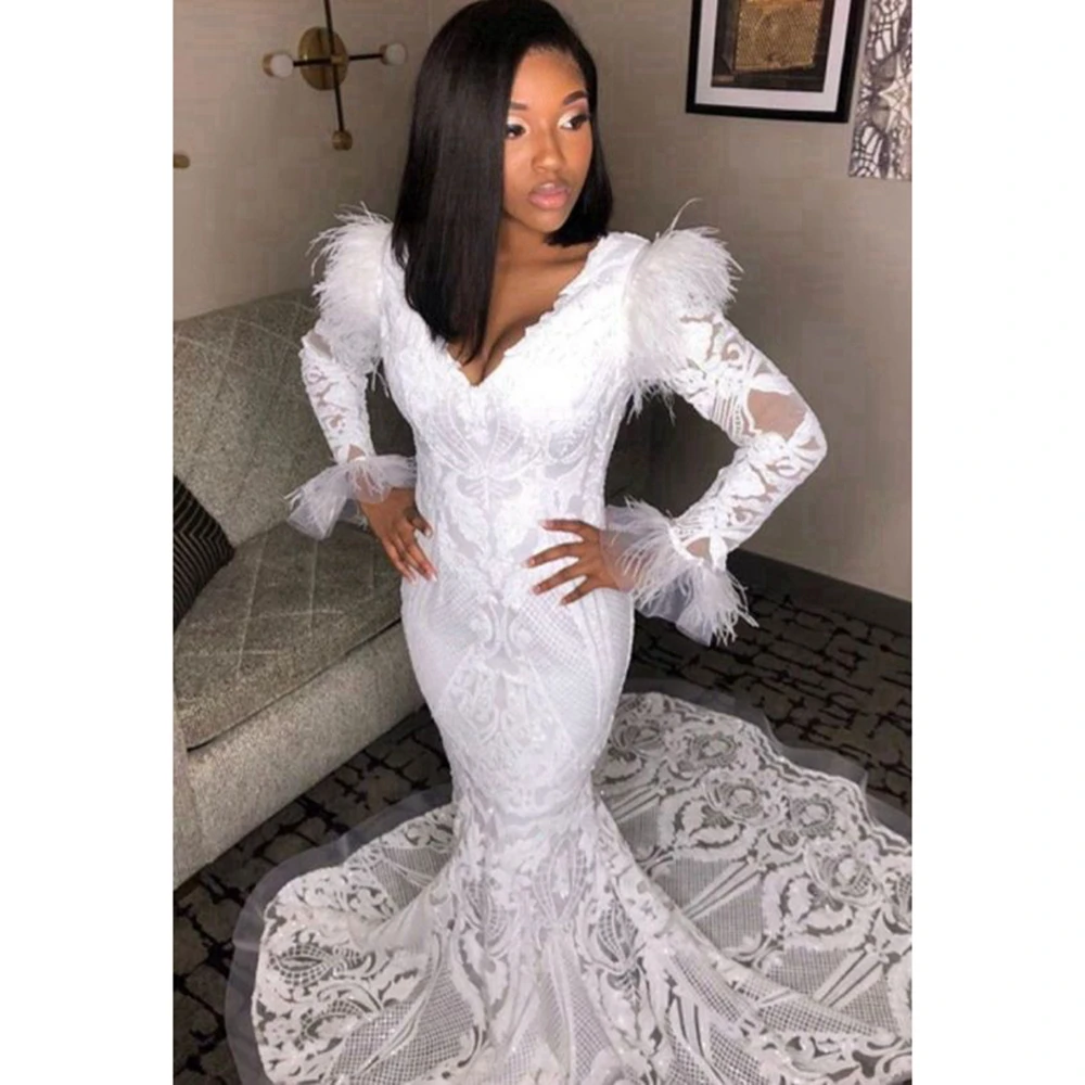 Белые платья для выпускного вечера 2019 черное платье русалки с v-образным вырезом