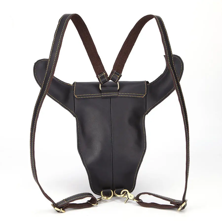 Рюкзак в стиле Bull Head из натуральной кожи Crazy Horse школьная сумка для колледжа