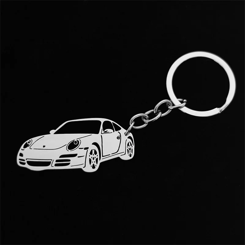 

Stainless steel hollow Ferrari super sports car model pendant key chain personality key chain jewelry
