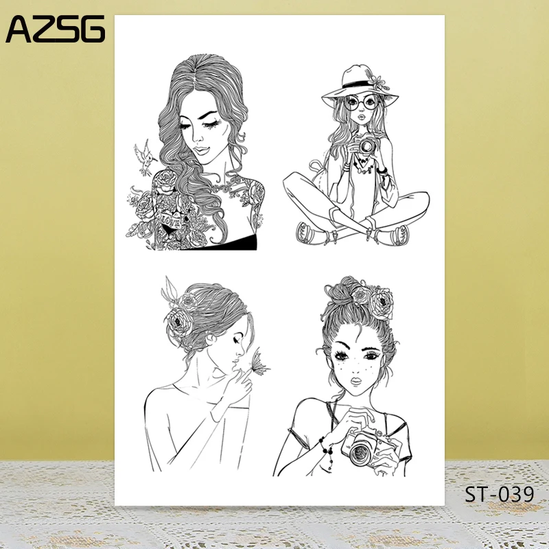 AZSG Мода для девочек/прекрасный кот прозрачные штампы для DIY скрапбукинга декоративные открытки для рукоделия забавные украшения принадлежности 10*10 см