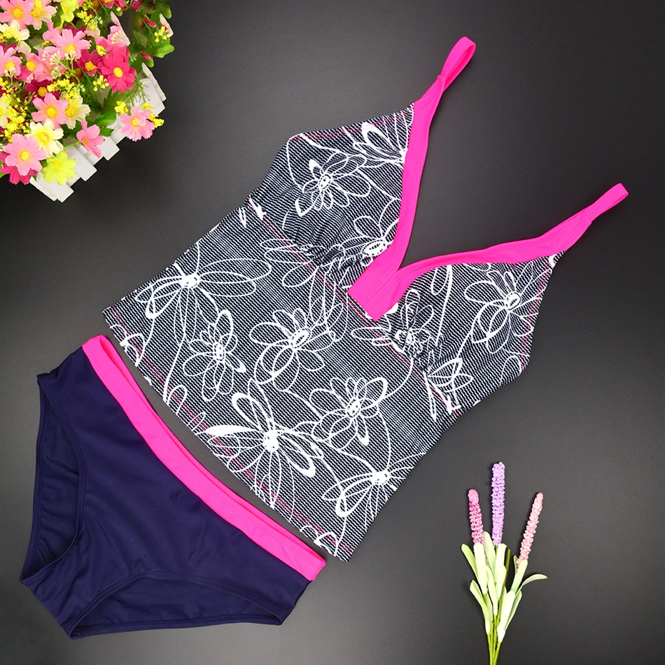 Женские Купальники больших размеров танкини 2019 купальники с эффектом пуш-ап