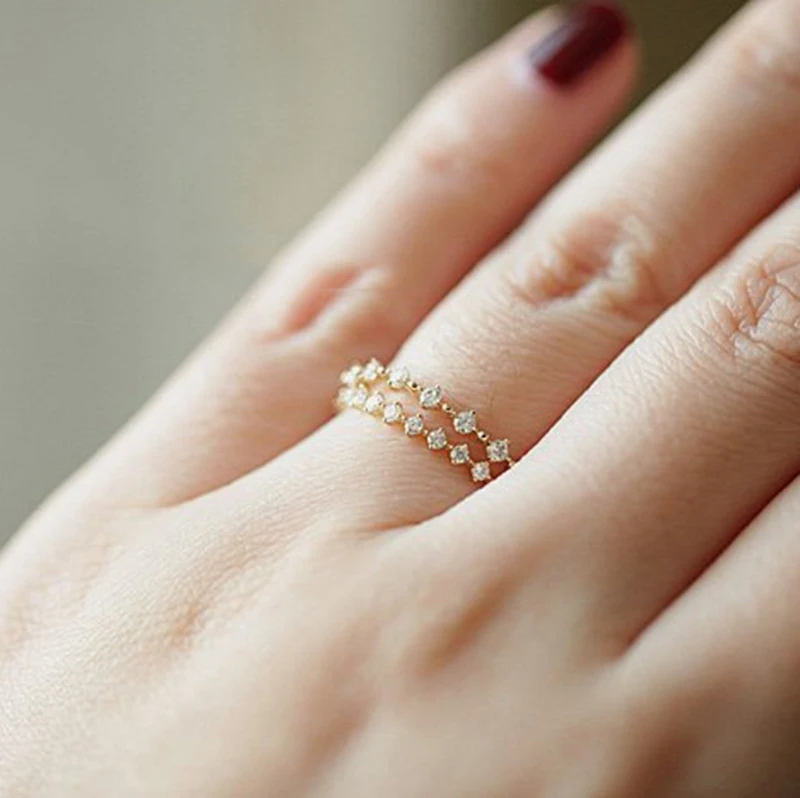 1 шт. изысканные кольца с кристаллами Изысканные Золотые для женщин модное кольцо