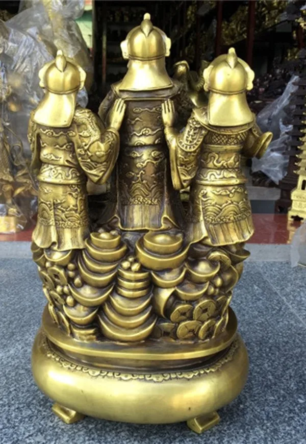 

Chinese seiko pure brass Five god of wealth furnishing articles statue