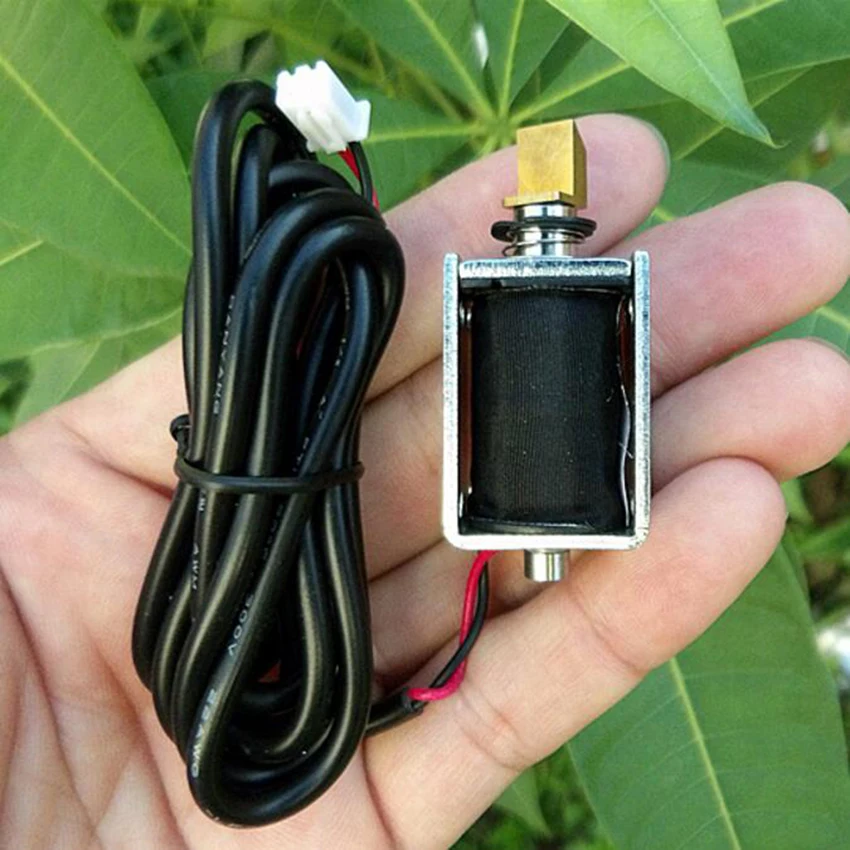 Линейный соленоид электромагнитного замка с автоматическим сбросом, рабочее напряжение постоянного тока 6-12 В, с открытой рамой.