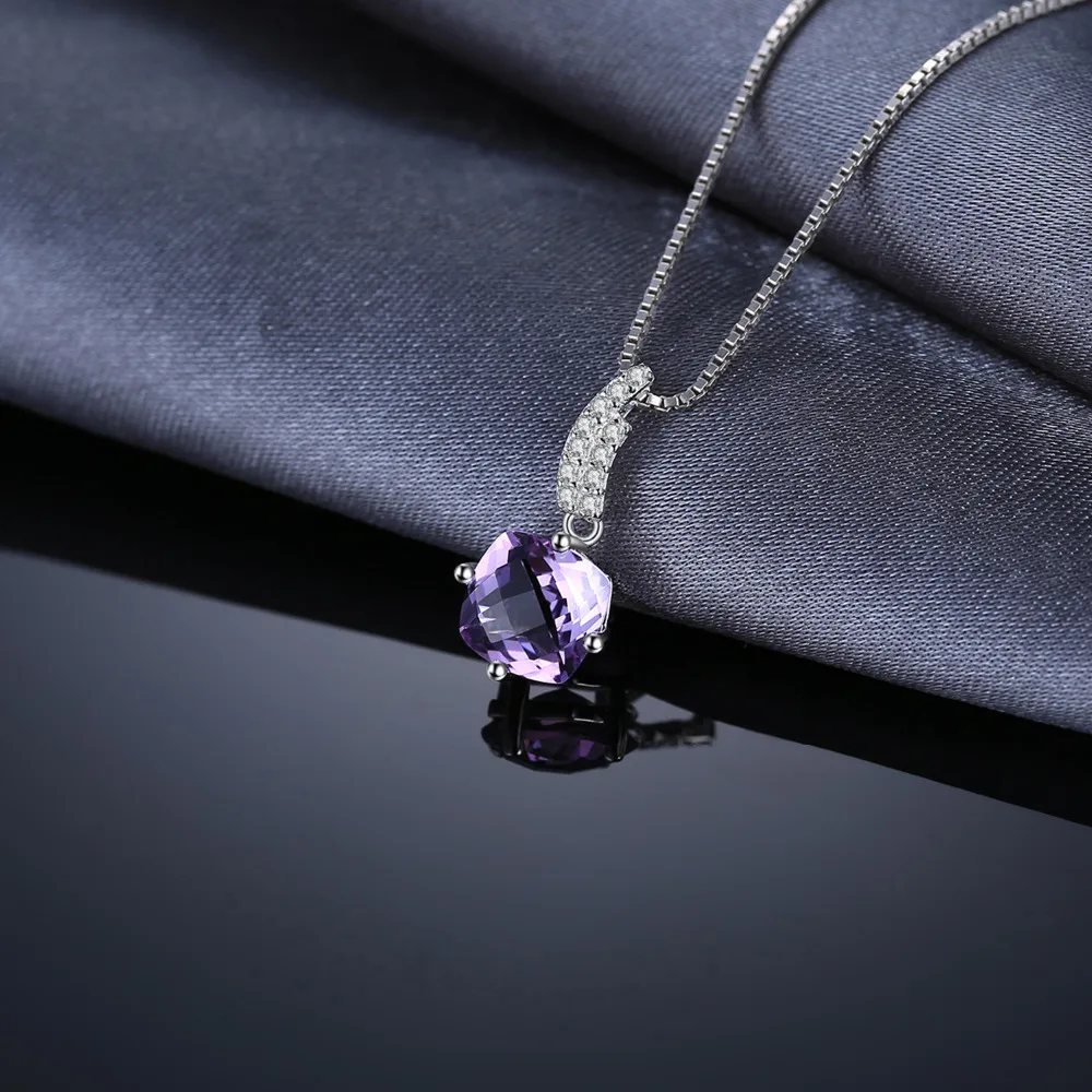 Jewelrypalace классический 1.55 карат решетки квадратный аметисты кулон стерлингового