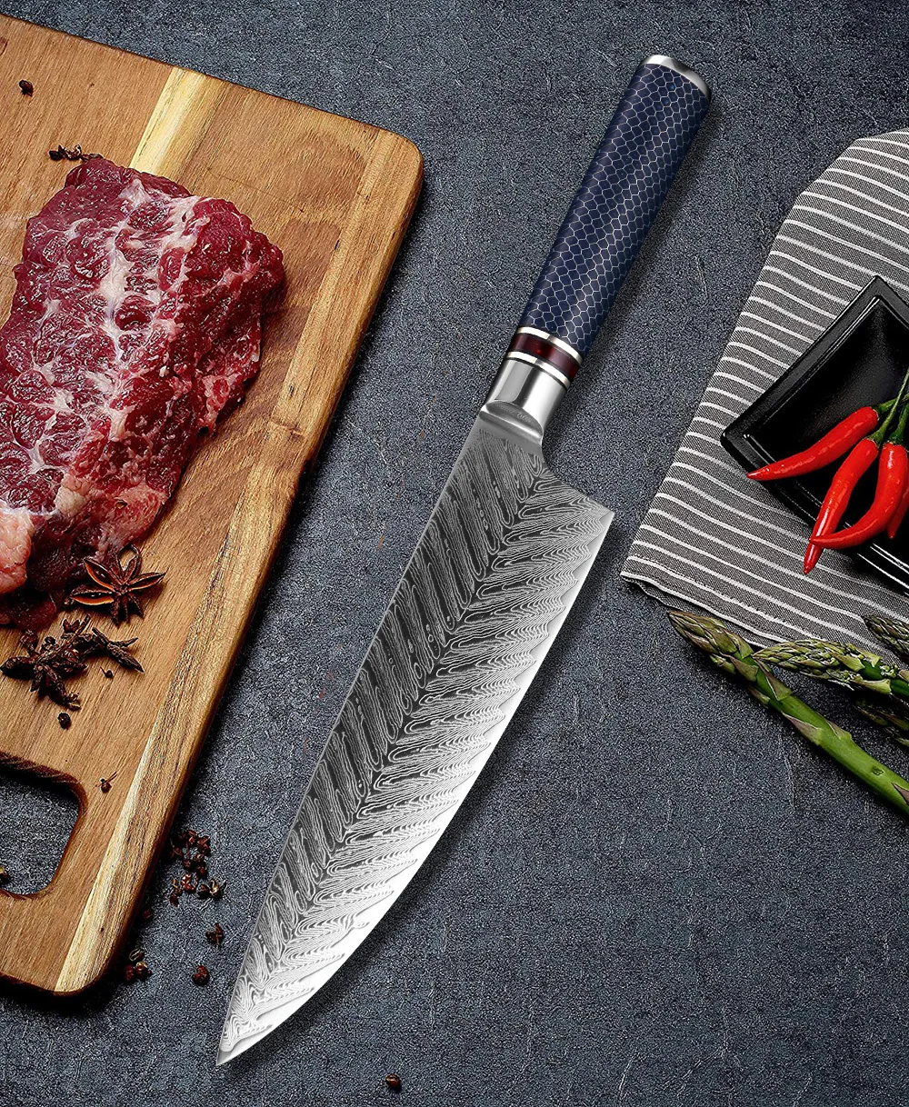 XITUO дамасский нож шеф-повара 8 дюймов острый Santoku Gyutou профессиональные японские нарезанные ножи для очистки овощей Кухонные инструменты для приготовления пищи